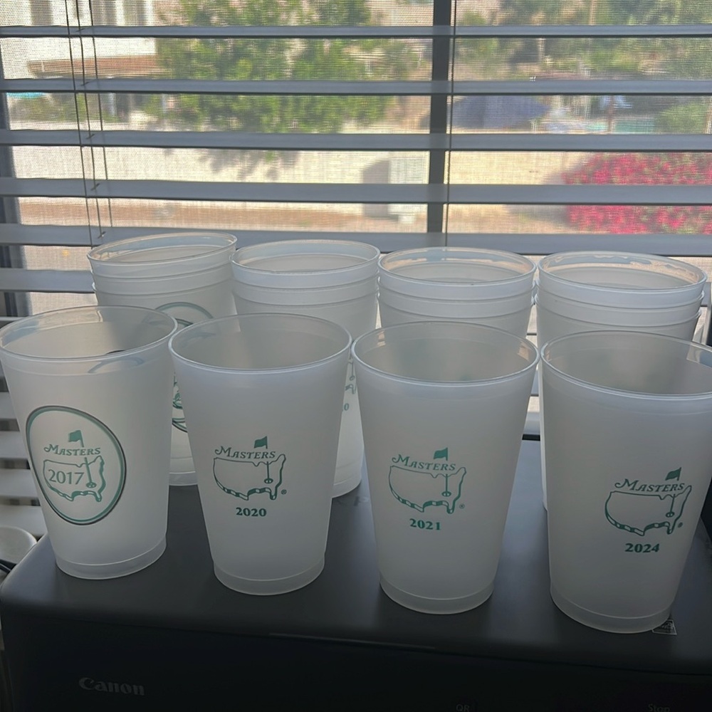 Masters Golf Tournament Commemorative Cups - 16 qty (2017, 2020, 2021, 2024)